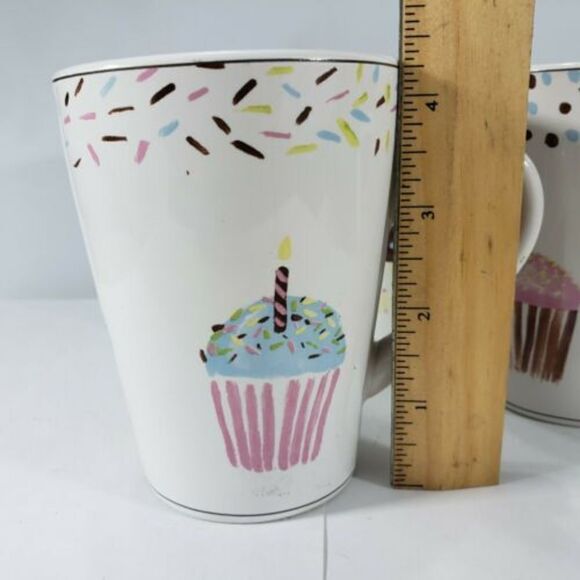 Jennifer Sosik Mugs Oneida Cupcake Mug Stoneware Coffee Used Condition Set Of 4 - Picture 8 of 9